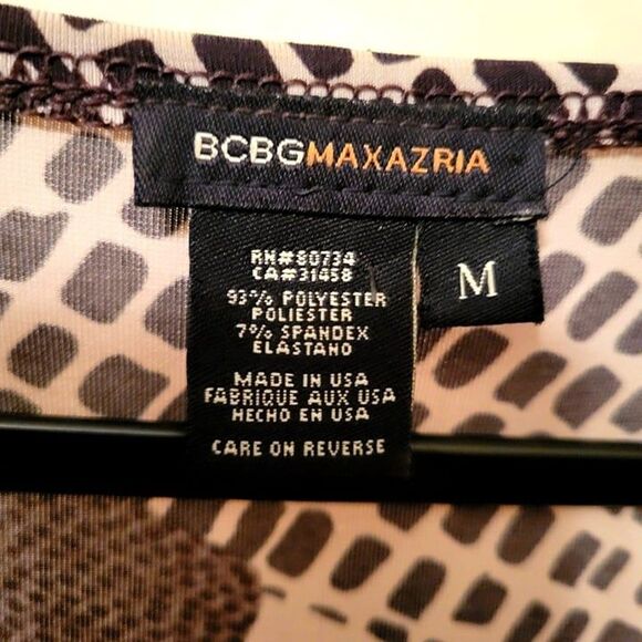 BCBGMAXAZRIA	Womens Dress Brown M Wrap Around Tie Animal Print Sleeveless - Picture 3 of 7